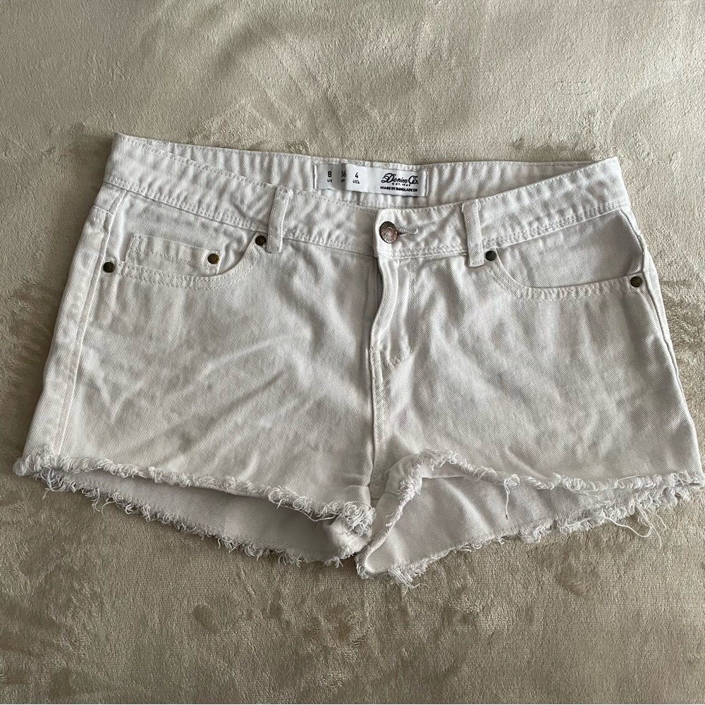 White Denim Shorts